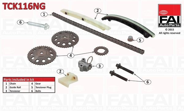 FAI AUTOPARTS pavaros grandinės komplektas TCK116NG